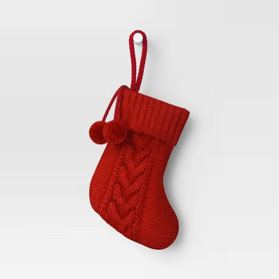 Mini Cable Knit Christmas Stocking Red - Wondershop™ | Target