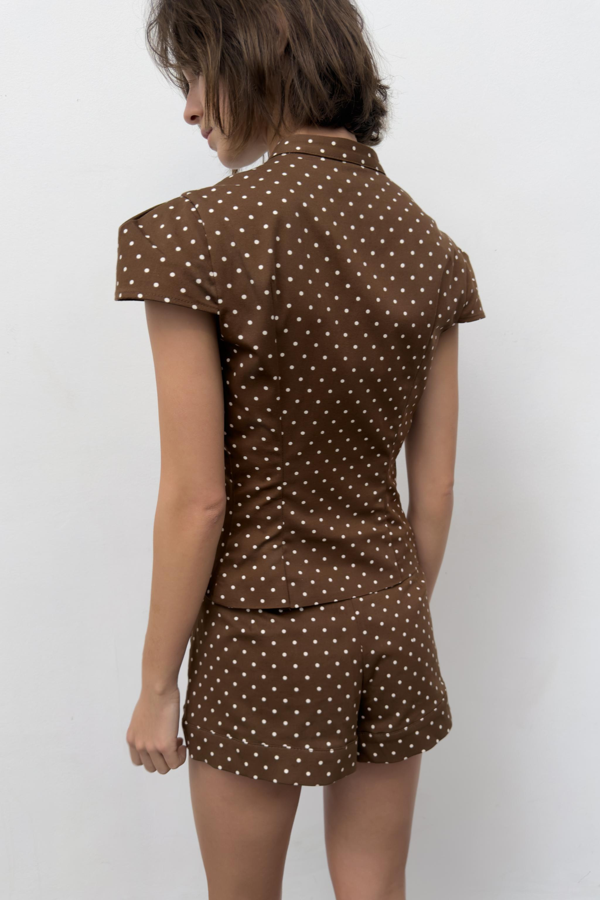 POPELIN-TOP MIT TUPFEN | Zara US