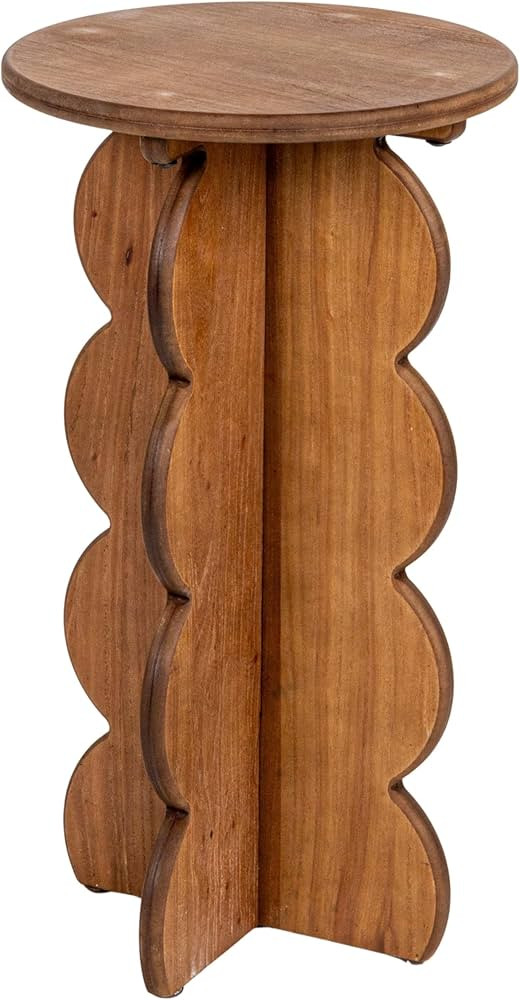 Creative Co-Op Scalloped Edge Accent Table in Walnut Finish | Amazon (US)