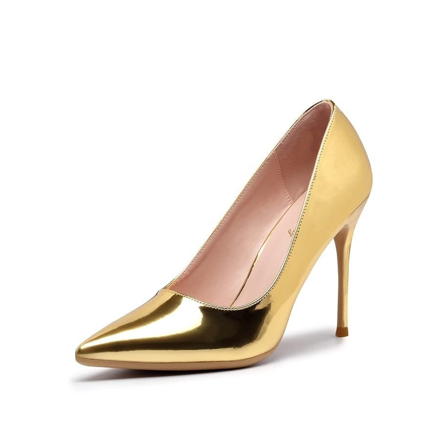 Elisabet Tang High Heels, Womens Pointed Toe Slip on Stilettos Party Wedding Pumps Basic Shoes | Amazon (US)