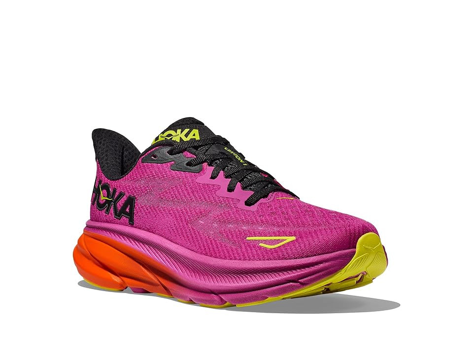 Hoka Women's Clifton 9 (Fuchsia/Black) Women's Shoes | Zappos