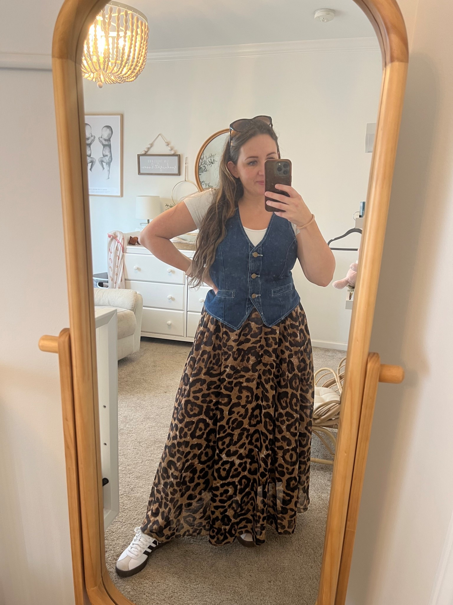 Transitional fall outfit for the second day of school! #falloutfit #teacheroutfit #comfycutecasual #fallfinds #amazon #amazonfinds #amazonfashion #leopardprint #jeanvest 

#LTKFindsUnder50 #LTKMidsize #LTKSeasonal