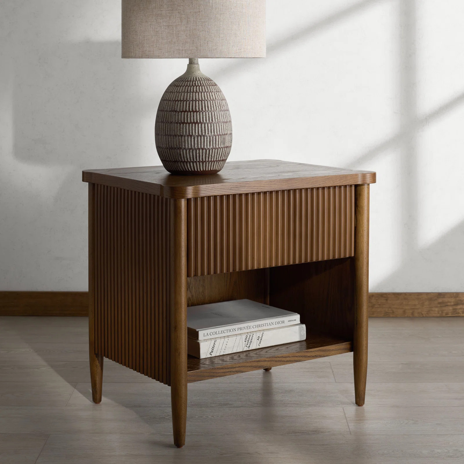 Shelbie 1 Drawer Reeded Nightstand | Perigold
