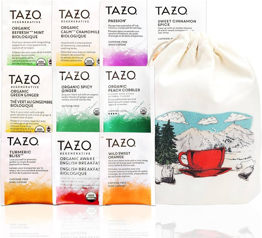 Tea Bags Sampler Variety Pack (30 Count) 10 Different Flavors with Handmade Cotton Pouch Great Gi... | Amazon (US)
