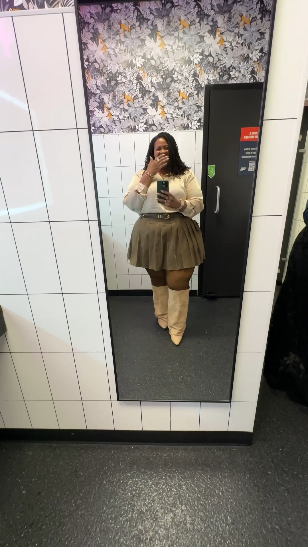 I know a pleated skirt hate to see me coming! I’m wearing the brown skirt in a size 24. The tights are from TikTok Shop. You can visit my profile @elliemsriyo and I link to these exact tights in my TikTok Shop Showcase. 

The shoes are in a size 12 and fit my 20-inch wide calf very well. The belt if an oldie from Torrid, and the top is unfortunately sold out.

#LTKStyleTip #LTKPlusSize #LTKFindsUnder50