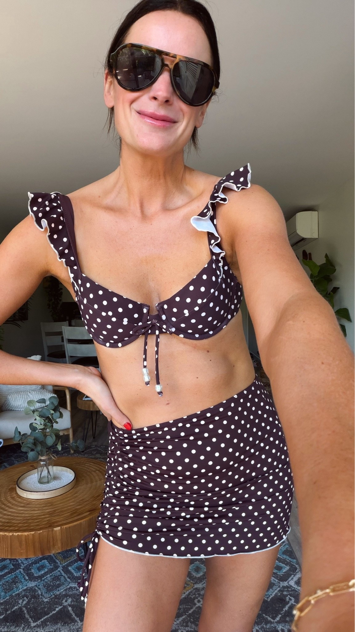 Cutest Vetchy bikini and swim skirt!! Love love love the brown and white polka dots!

#LTKTall #LTKSwim #LTKootd