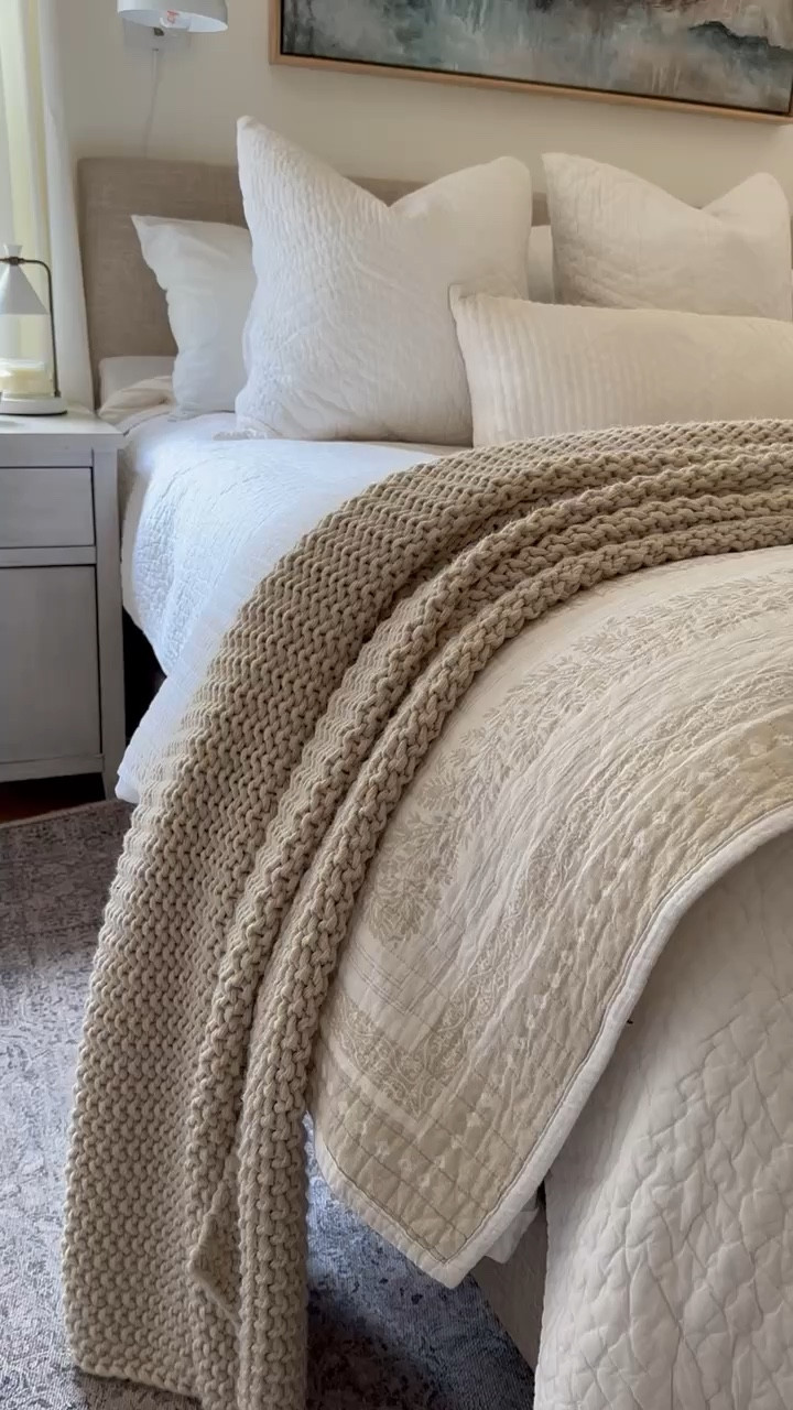 Chunky Knit Bed Blanket Casaluna™ curated on LTK