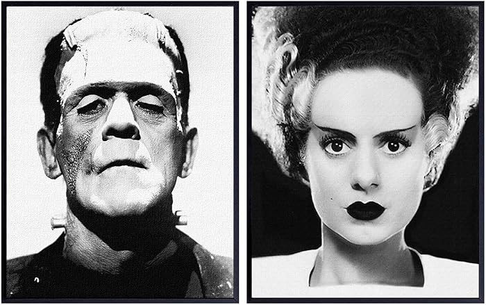 Frankenstein, Bride Poster Set - Gift for Vintage Hollywood Horror Monster Movie, Goth, Gothic Fa... | Amazon (US)