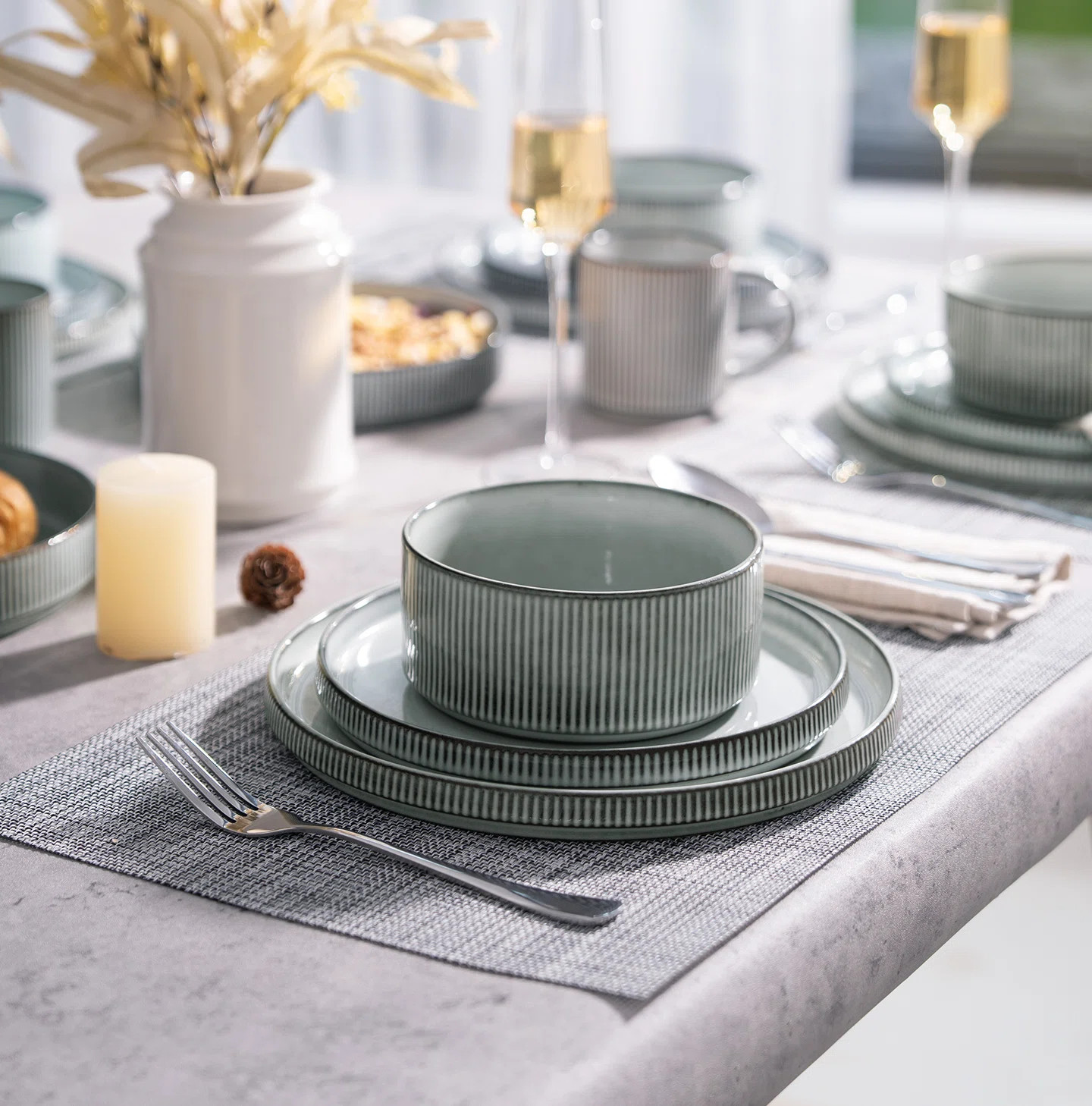Azal Stoneware Dinnerware Sets, 12 Piece Dish Set | Wayfair North America