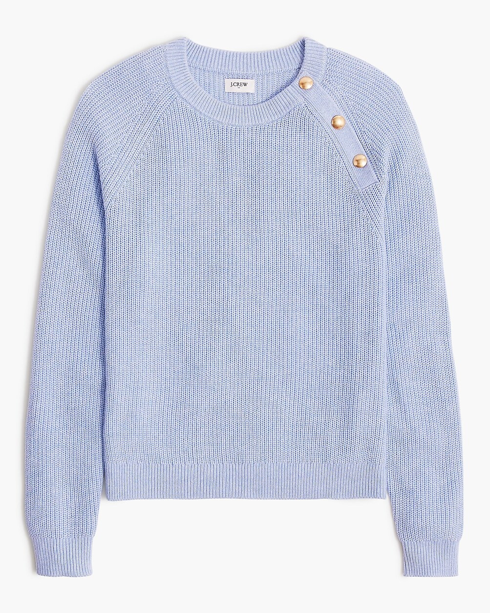 Button raglan crewneck sweater | J.Crew Factory
