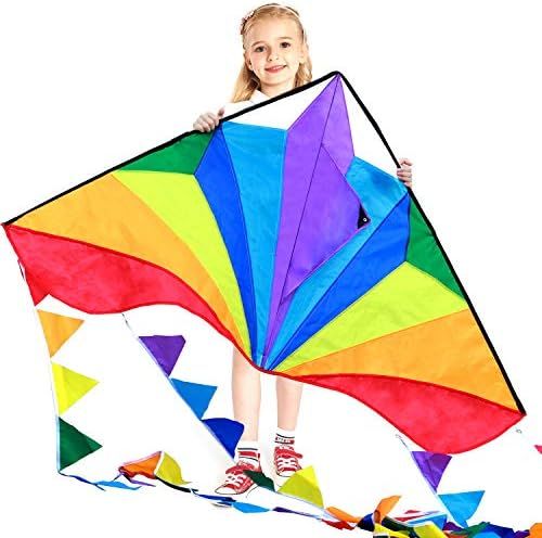 HONBO Large Delta Kite for Kids & Adults,Extremely Easy to Fly Kite for Beach Trip,String Line In... | Amazon (US)