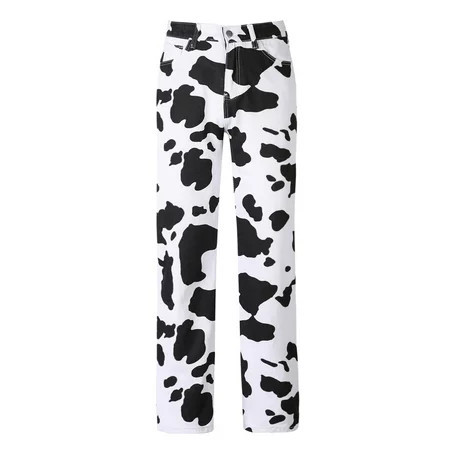 Cow Print Straight Leg Pants | Walmart (US)