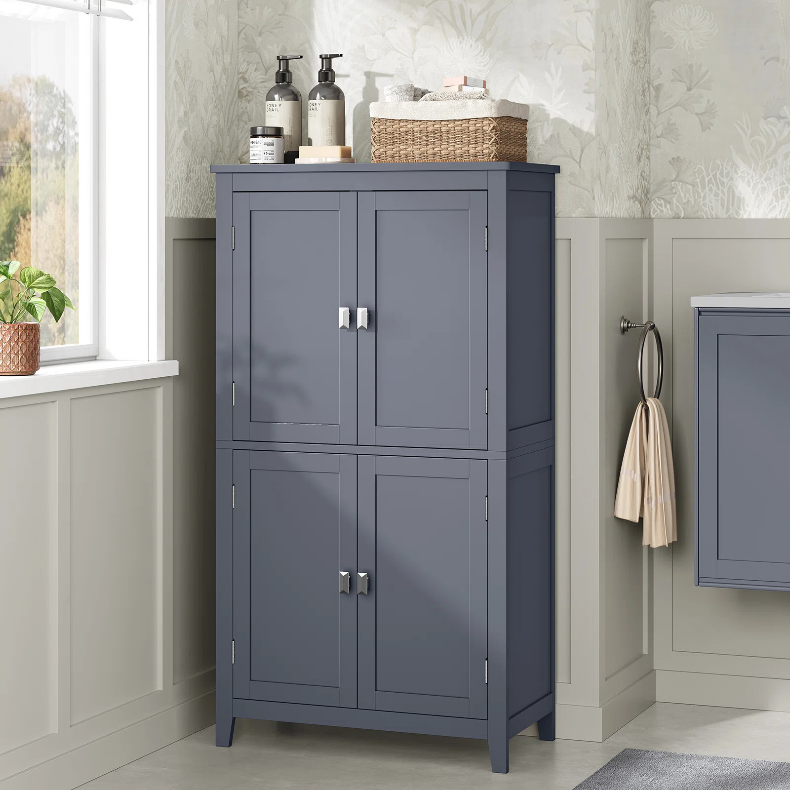 Red Barrel Studio® Bathroom Floor Storage Cabinet, Bathroom Storage Unit, Freestanding Cabinet W... | Wayfair North America