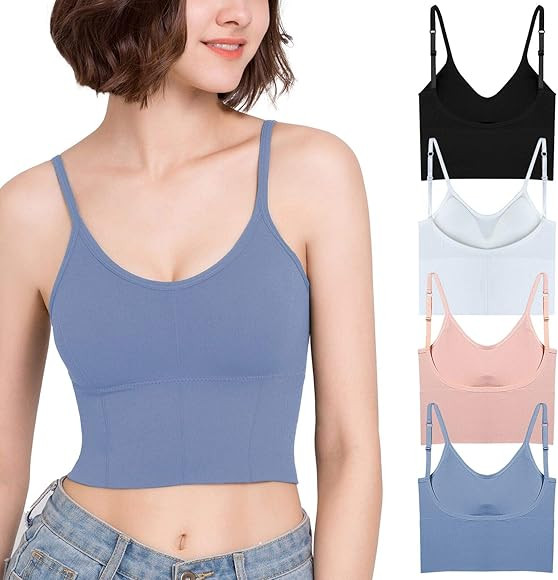 4 Pack Of Crop Top Cami/Bra  | Amazon (US)