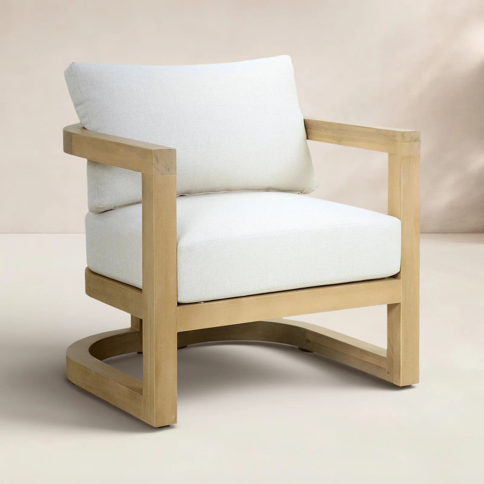 Emory Single Acacia Wood Club Lounge Chair With Light Teak Finish | Wayfair North America