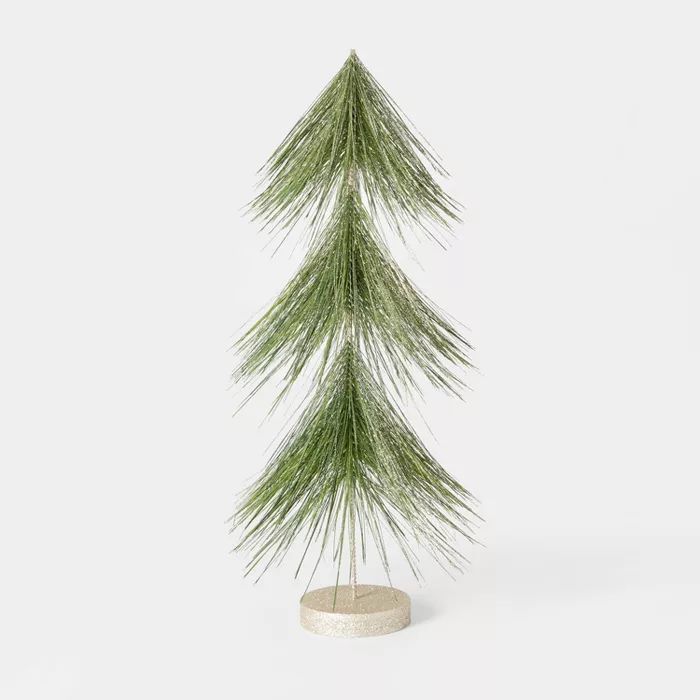 18in Unlit Tinsel Christmas Tree Decorative Figurine Green with Gold - Wondershop™ | Target