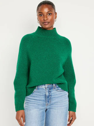 Mock-Neck Cropped Sweater for Women | Old Navy (US)