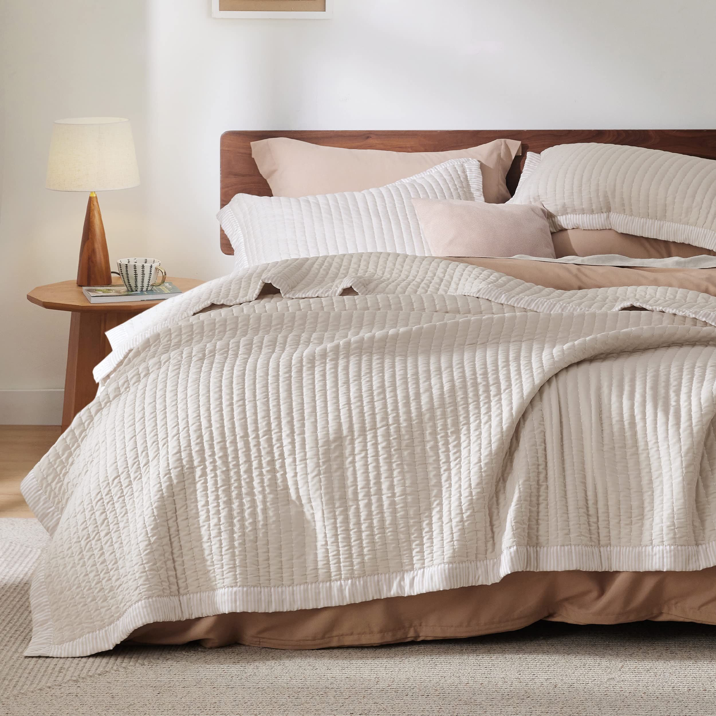 BEDSURE Linen Quilt King Size - Lightweight Soft Quilt Bedding Set for All Seasons, Bedspreads & ... | Amazon (US)
