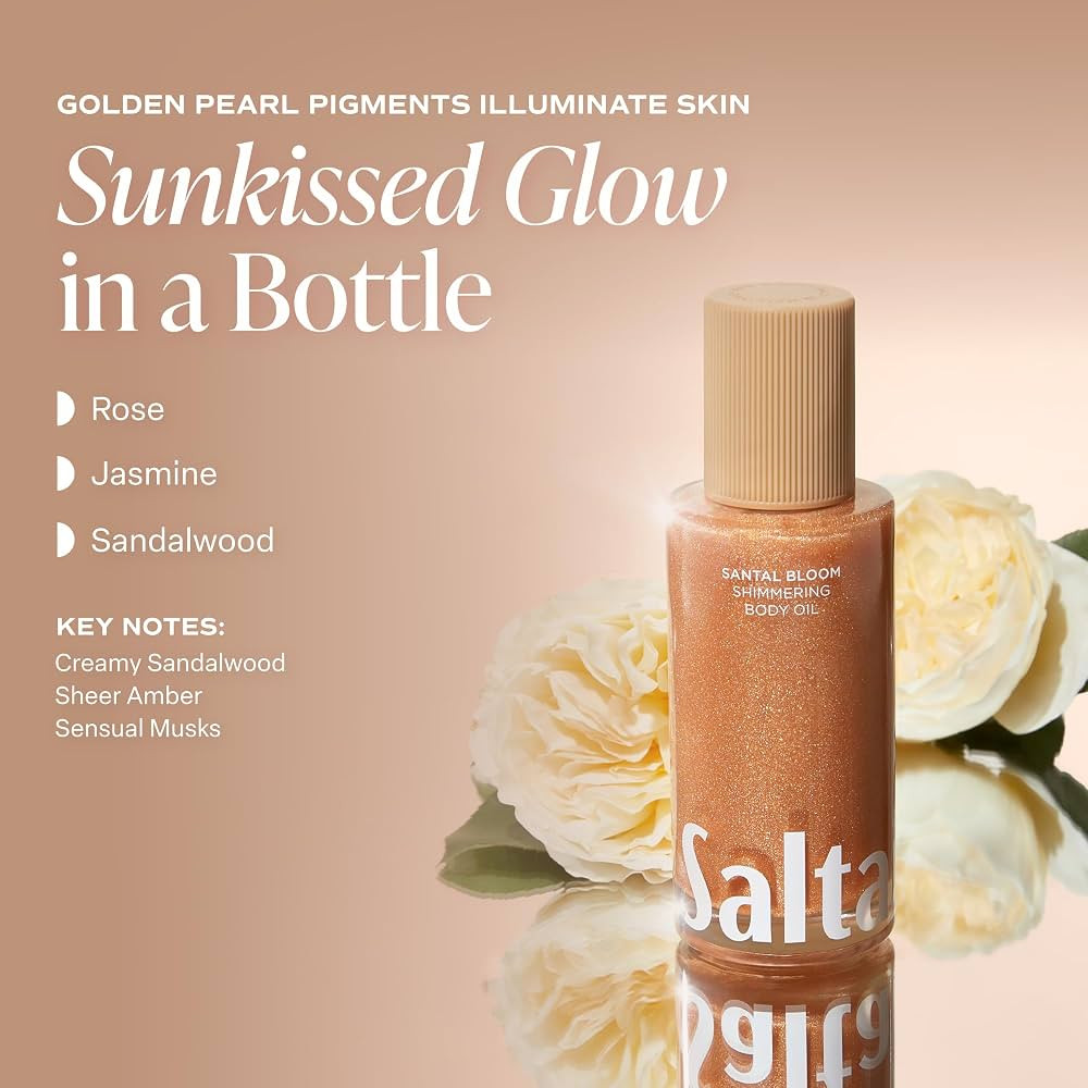 Saltair Shimmering Body Oil - Santal Bloom Scented Dry Oil Moisturizer with Light-Reflecting Pear... | Amazon (US)