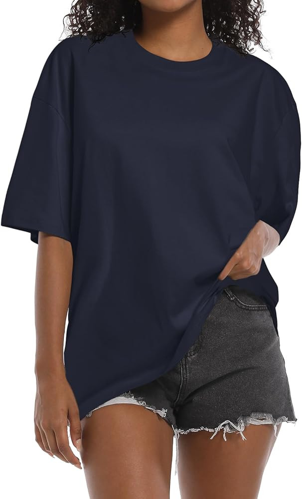 BINTEHGS Oversized Grunge Vintage t Shirts for Women Short Sleeve Cotton Casual Baggy Tees Teens ... | Amazon (US)