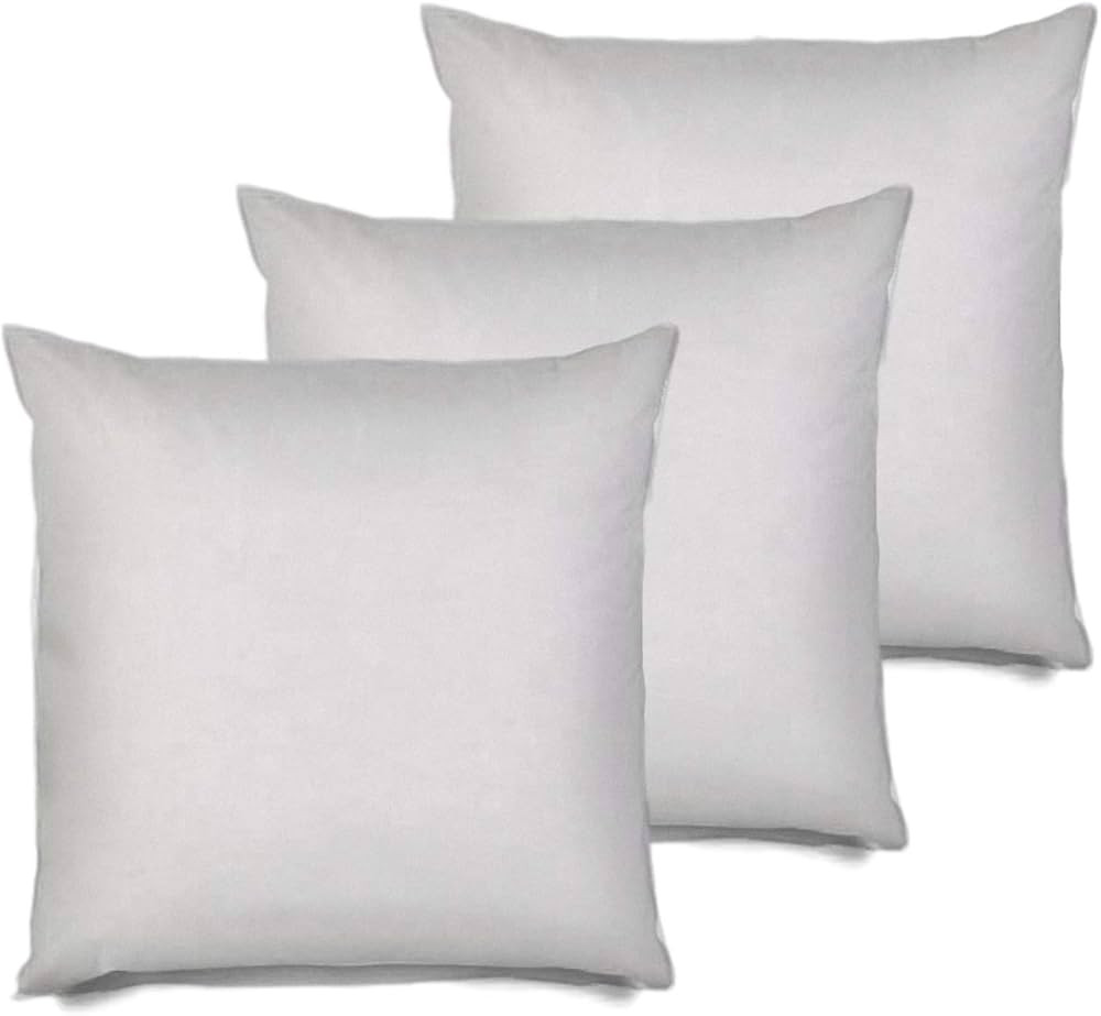 MSD 3 Pack Pillow Insert 22X22 Hypoallergenic Square Form Sham Stuffer Standard White Polyester D... | Amazon (US)