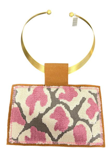 Kilim New Choker Necklace Suede Mauve Cheetah | The Willow Tree