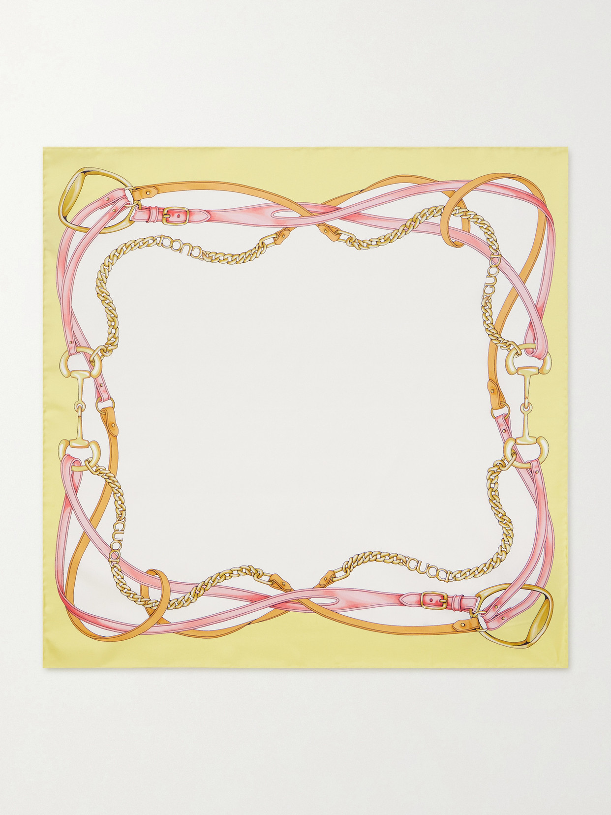 Gucci - Printed Silk-twill Scarf - White | NET-A-PORTER (US)