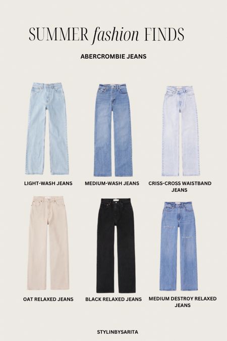Summer fashion finds, fashion, jeans, black jeans, blue jeans, mom jeans, relaxed jeans, Abercrombie and fitch bottoms, Abercrombie jeans

#LTKstyletip #LTKSeasonal #LTKFind