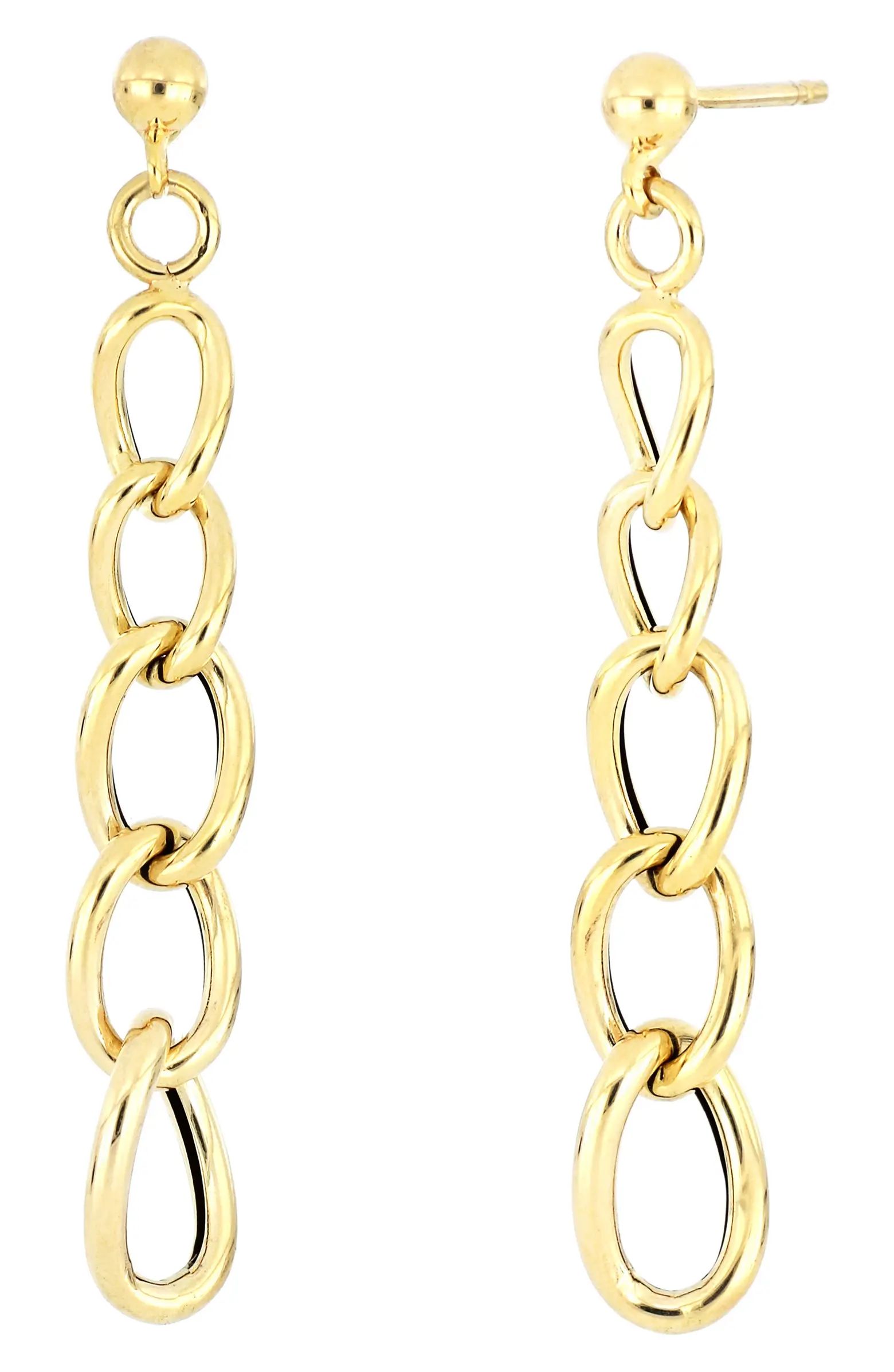 14K Gold Graduating Round Link Drop Earrings | Nordstrom