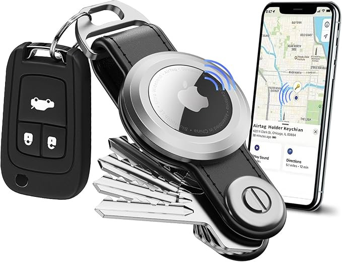Airtag Keychain Key Holder - Compact Key Holder For Airtag | Airtag Key Organizer Leather, Key Or... | Amazon (US)