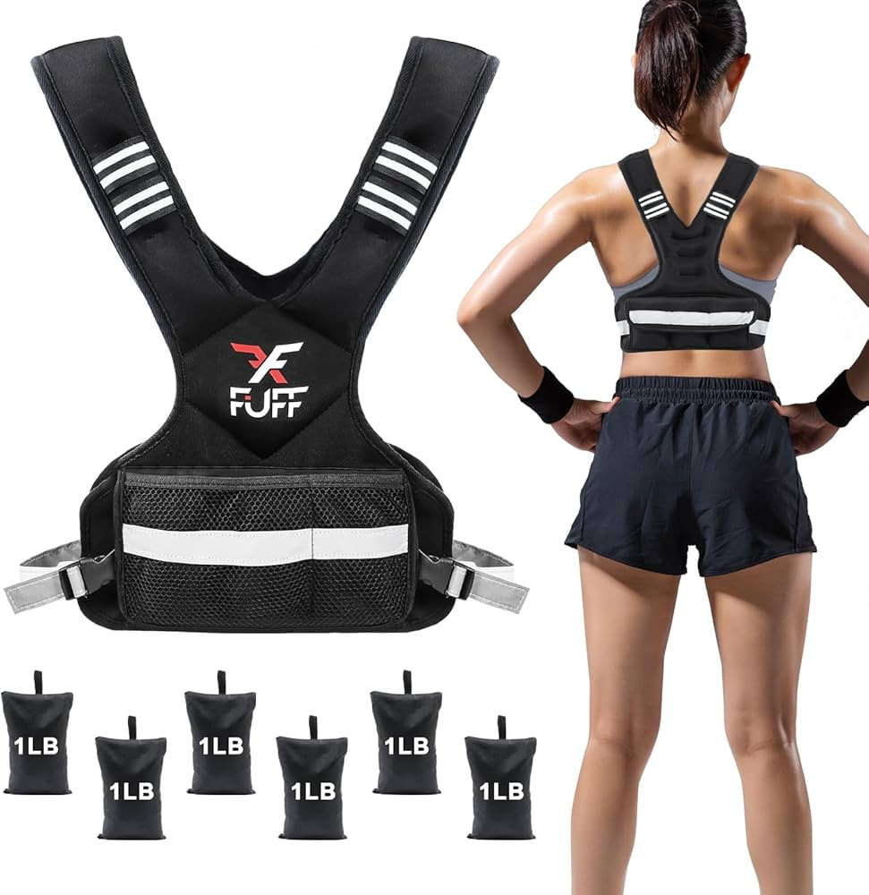 Adjustable Weighted Vest for Women & Men,4-10lb/11-20lb/20-32lb Vest with 6 Ironsand Weights for ... | Amazon (US)