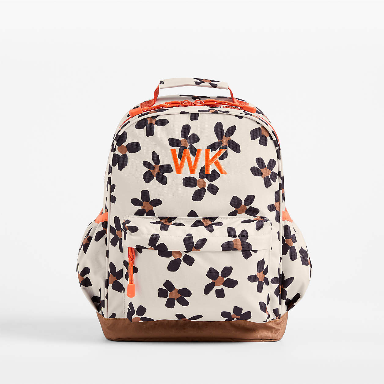 Leopard Floral Personalized Medium Kids School Backpack with Side Pockets + Reviews | Crate & Kid... | Crate & Barrel