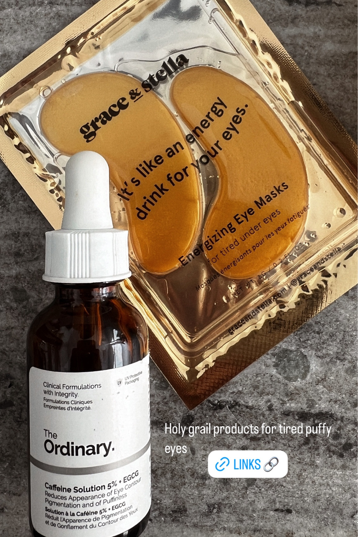 My holy grail skincare products for tired, puffy eyes. ✨

The ordinary, Stella & Grace 