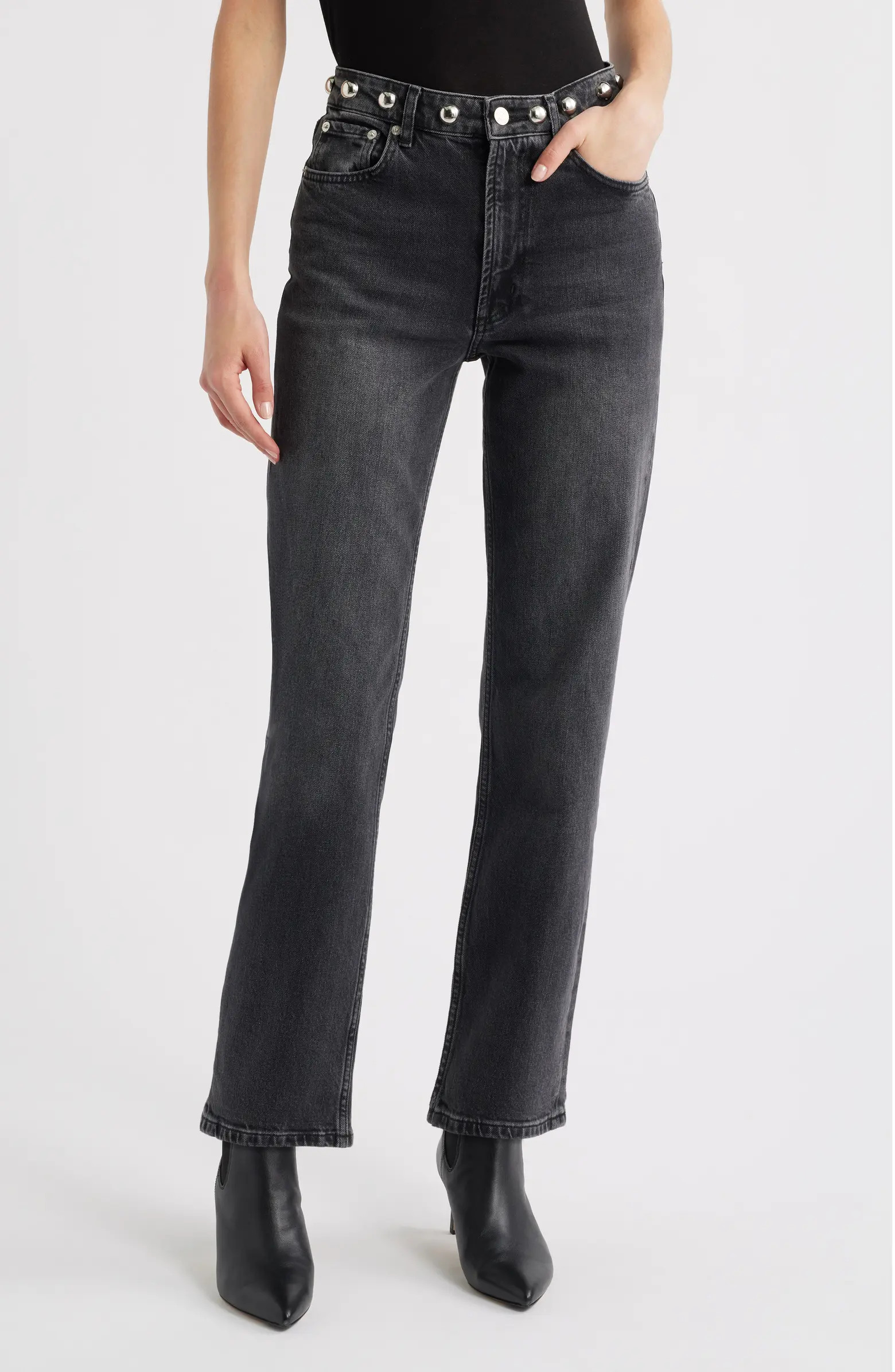 Rails Topanga Studded High Waist Straight Leg Jeans | Nordstrom | Nordstrom