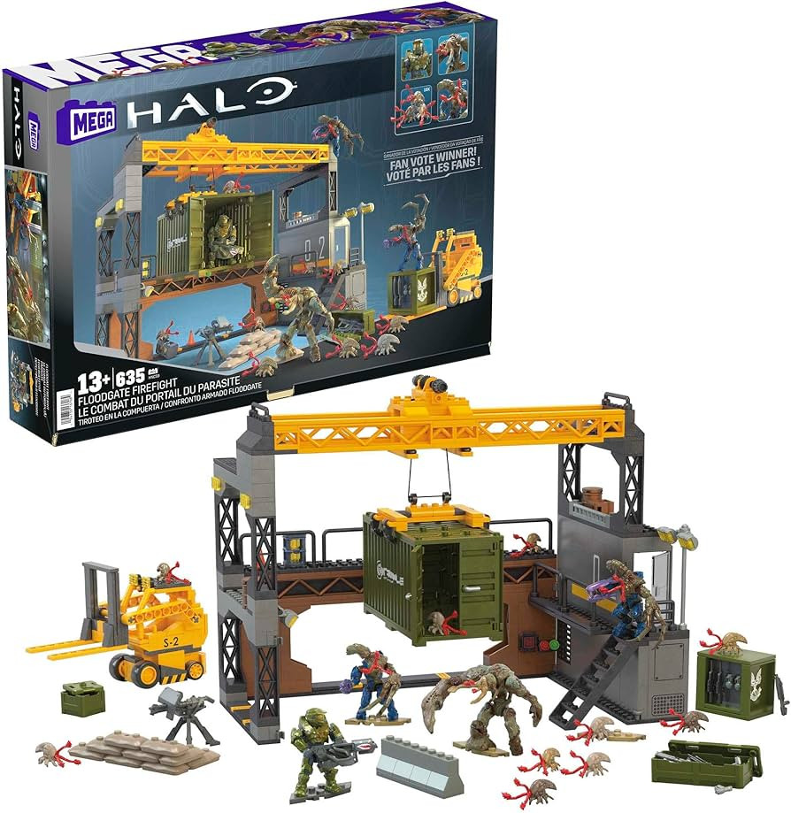 MEGA Halo Infinite Building Toys Set, Floodgate Firefight with 634 Pieces, 4 Micro Action Figures... | Amazon (US)