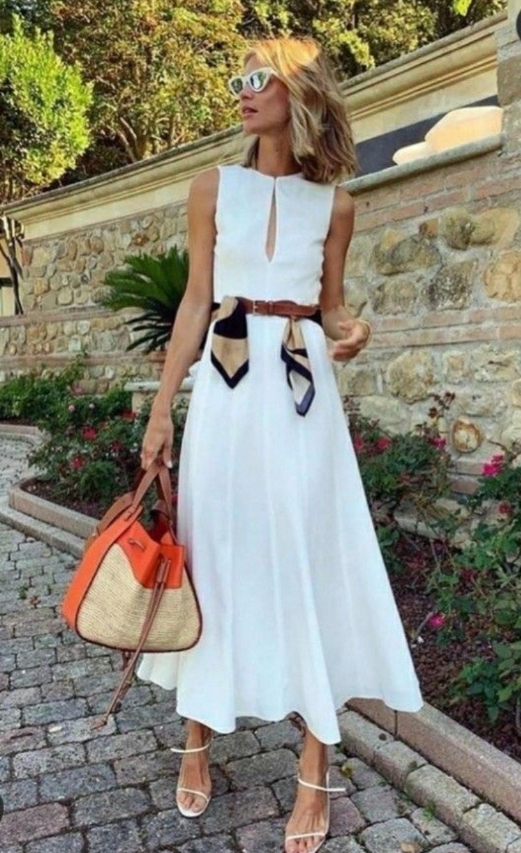 White summer midi dress outfit, elegant resort dress, European summer style, chic vacation outfit, neutral summer outfit

A white midi dress is one of the most timeless pieces for warm weather. Style it with delicate strappy heels, a woven or leather tote, and a slim belt or scarf at the waist to add shape and create that effortless, polished European summer look. 

#LTKootd #LTKSpringSale