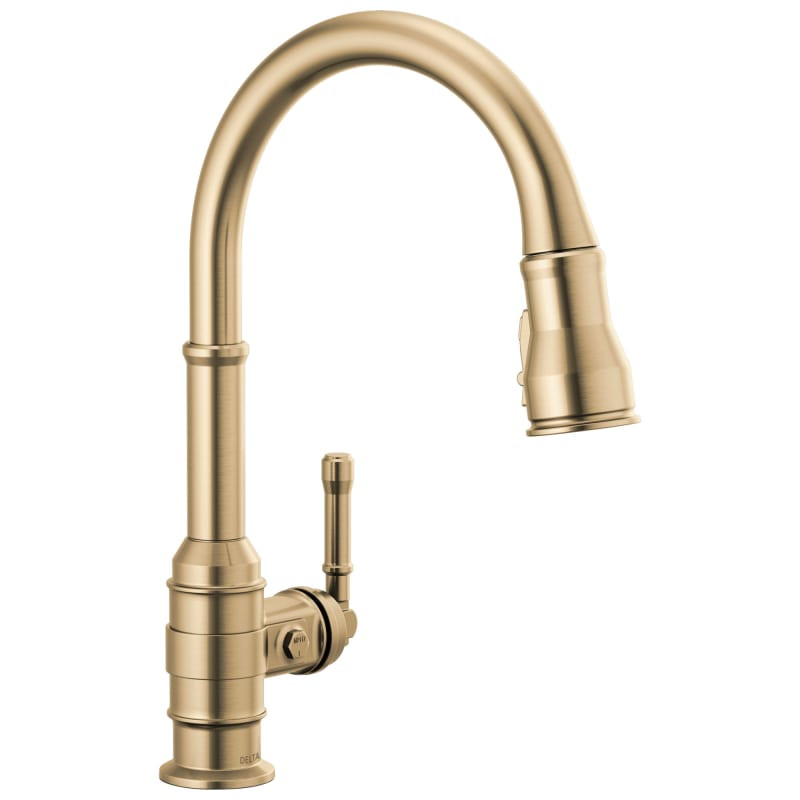 Delta 9190-DST Broderick 1.8 GPM Single Hole Pull Down Kitchen Faucet Champagne Bronze Faucet Kitche | Build.com, Inc.