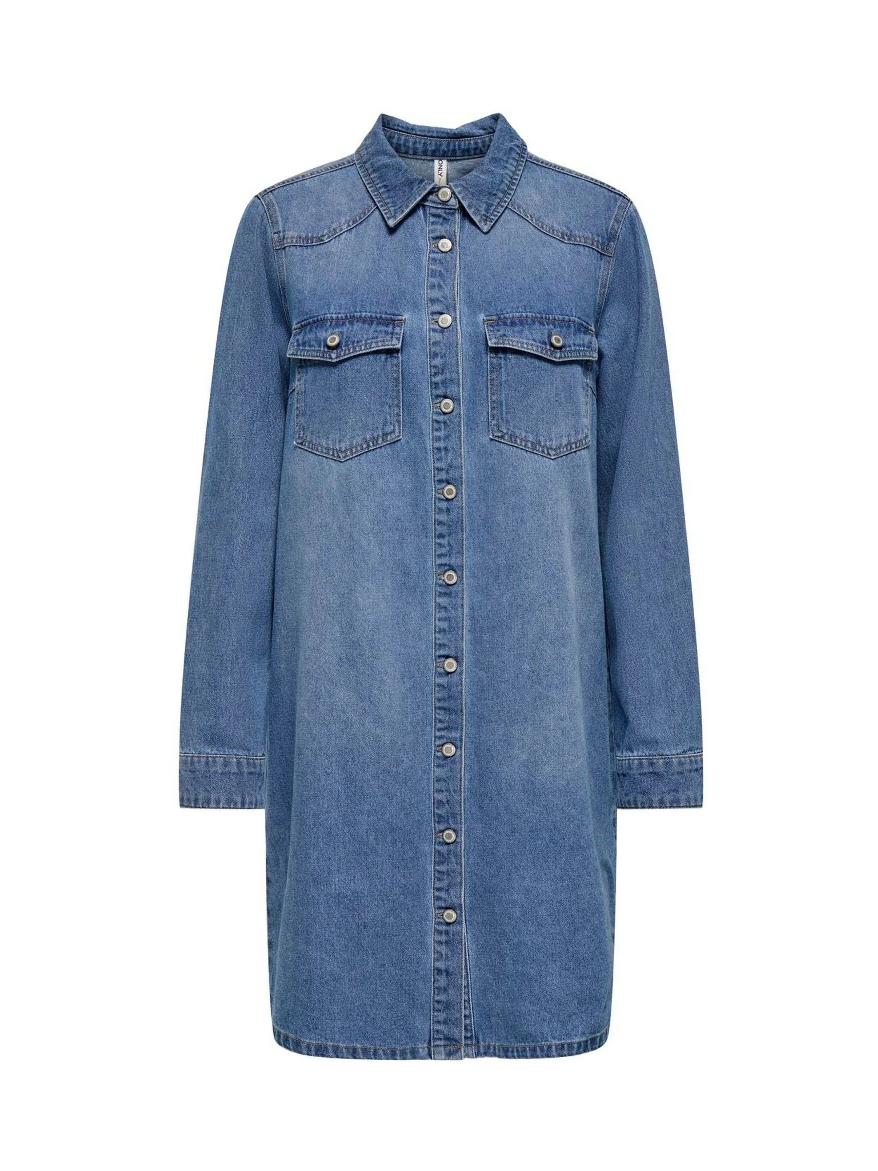 ONLY ONLY Blue Long Sleeve Denim Shirt Dress | Next US