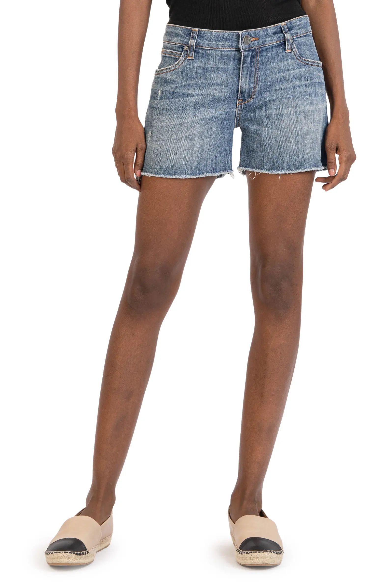 KUT from the Kloth Gidget Frayed Denim Shorts | Nordstrom | Nordstrom