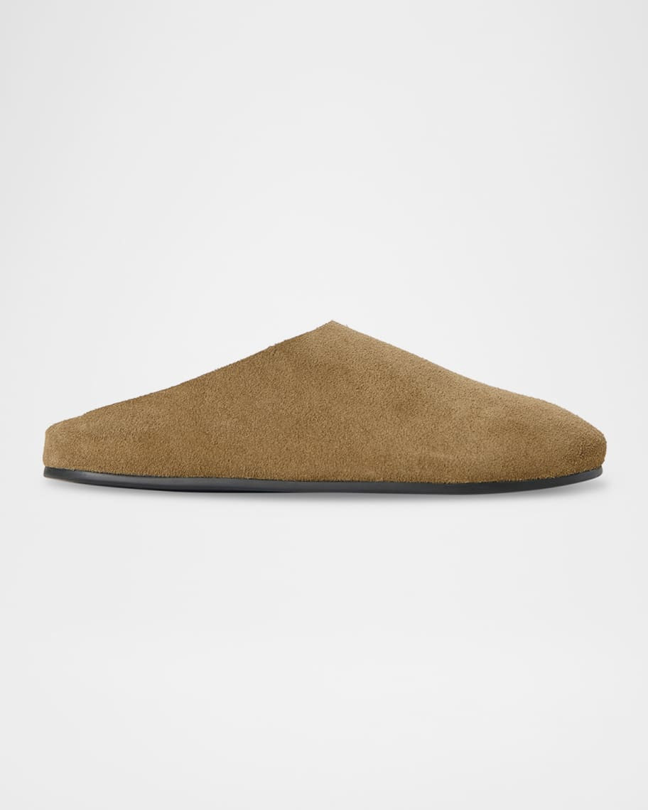 THE ROW Hudson Suede Slide Mules | Neiman Marcus