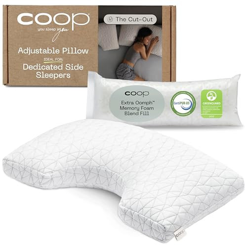 Coop Home Goods Original Cut-Out Adjustable Pillow, Queen Size Bed Pillows for Neck & Head Support, Memory Foam Pillows - Medium Firm for Side Sleeper, CertiPUR-US/GREENGUARD Gold | Amazon (US)