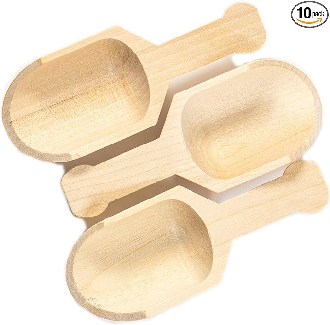 Perfectware PW Scoop 4-10 Mini Wooden Scoops, 0.25" Height, 0.25" Width, 4" Length (Pack of 10) | Amazon (US)