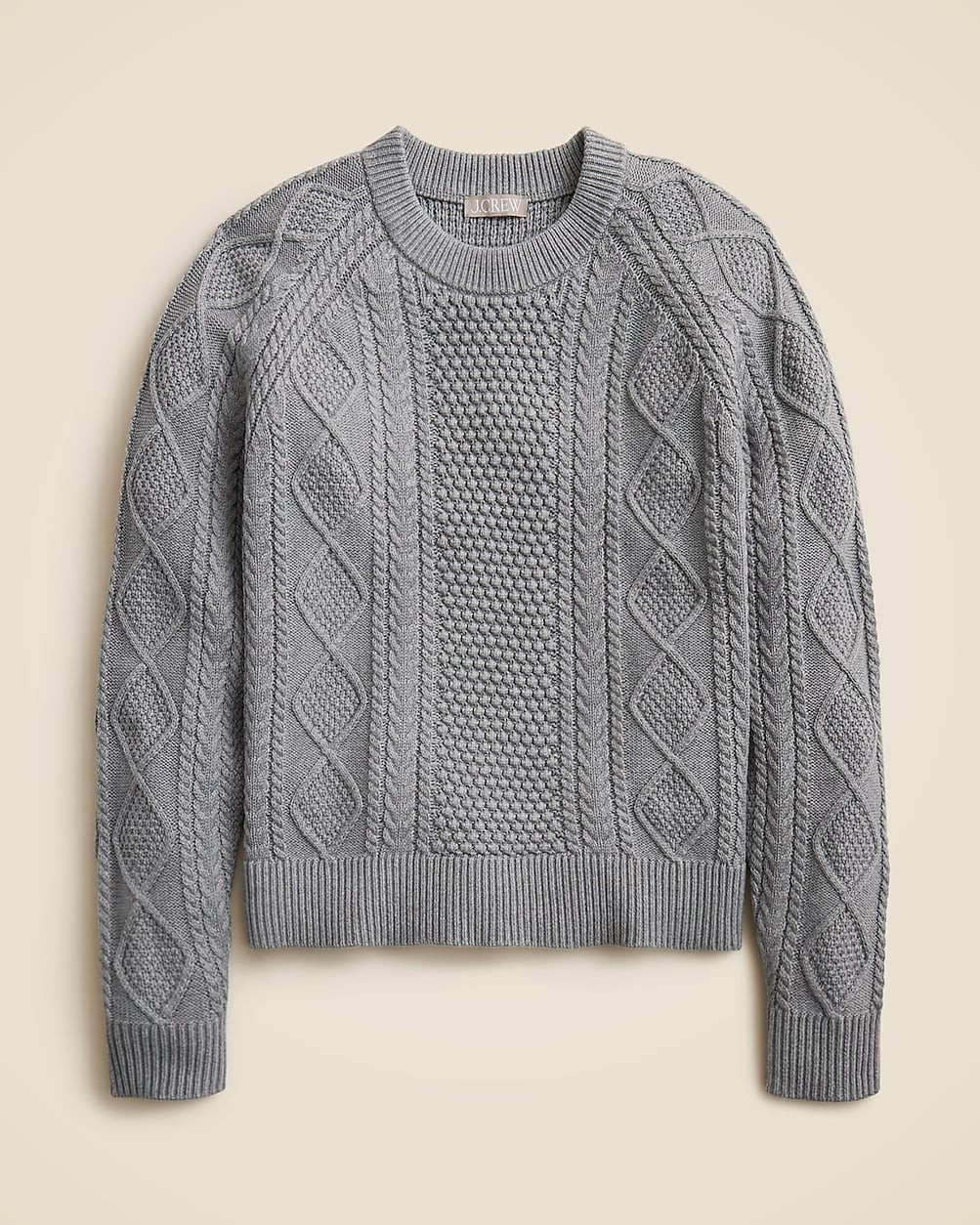 Cotton cable-knit crewneck sweater | J. Crew US