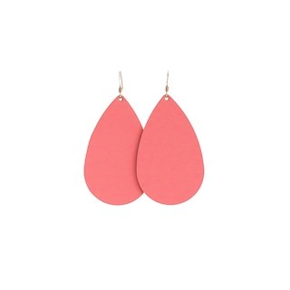 N&S Select Coral Leather Earrings | Nickel and Suede