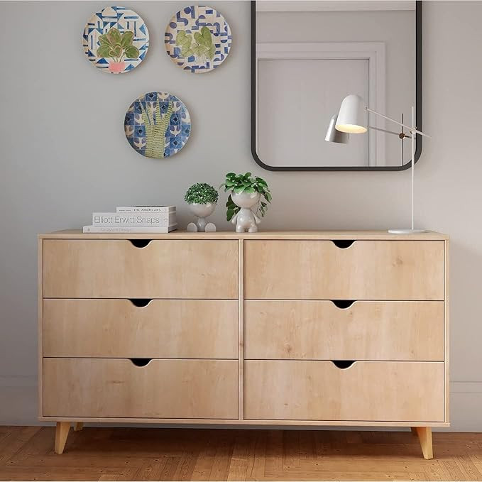 FALKK Furniture – Wide 6-Drawer Dresser – Double Wooden Dresser Cabinet – Versatile Furnitu... | Amazon (US)