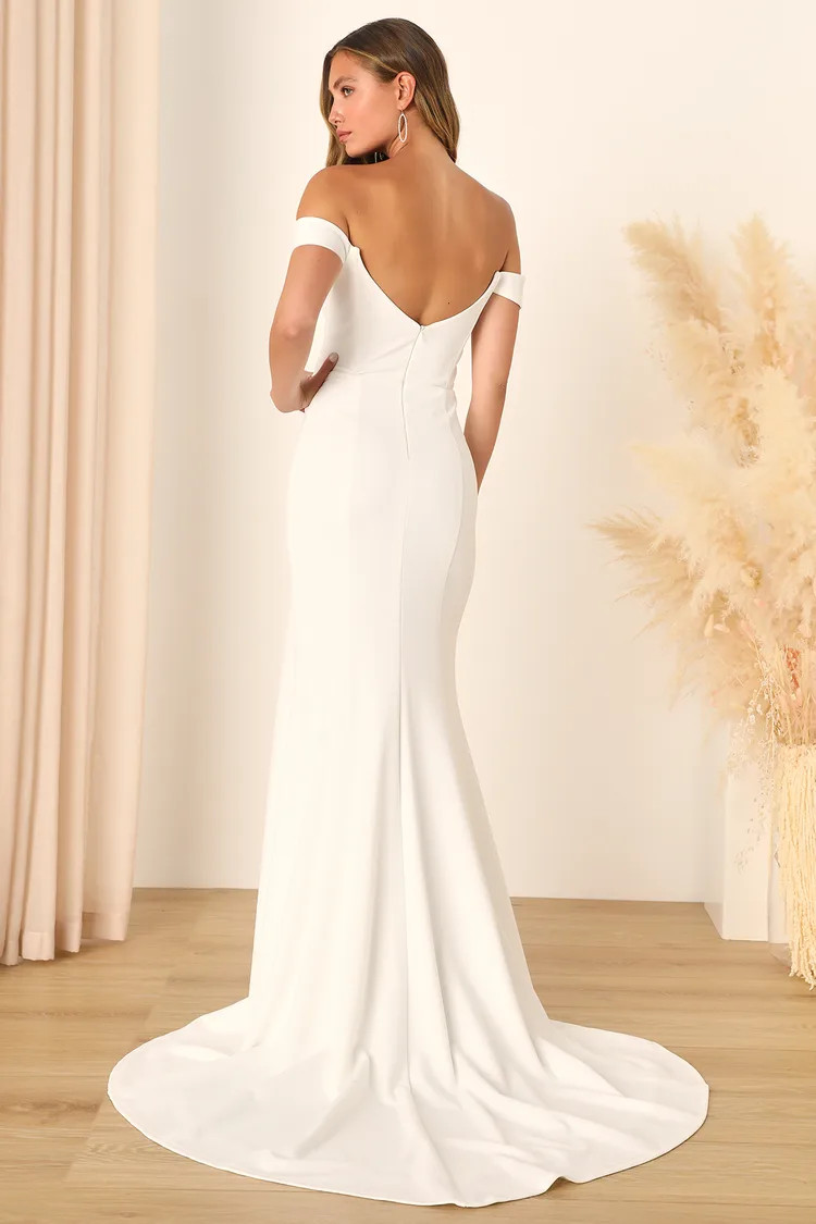 Idyllic Perfection White Plunge Sleeveless Mermaid Maxi Dress | Lulus
