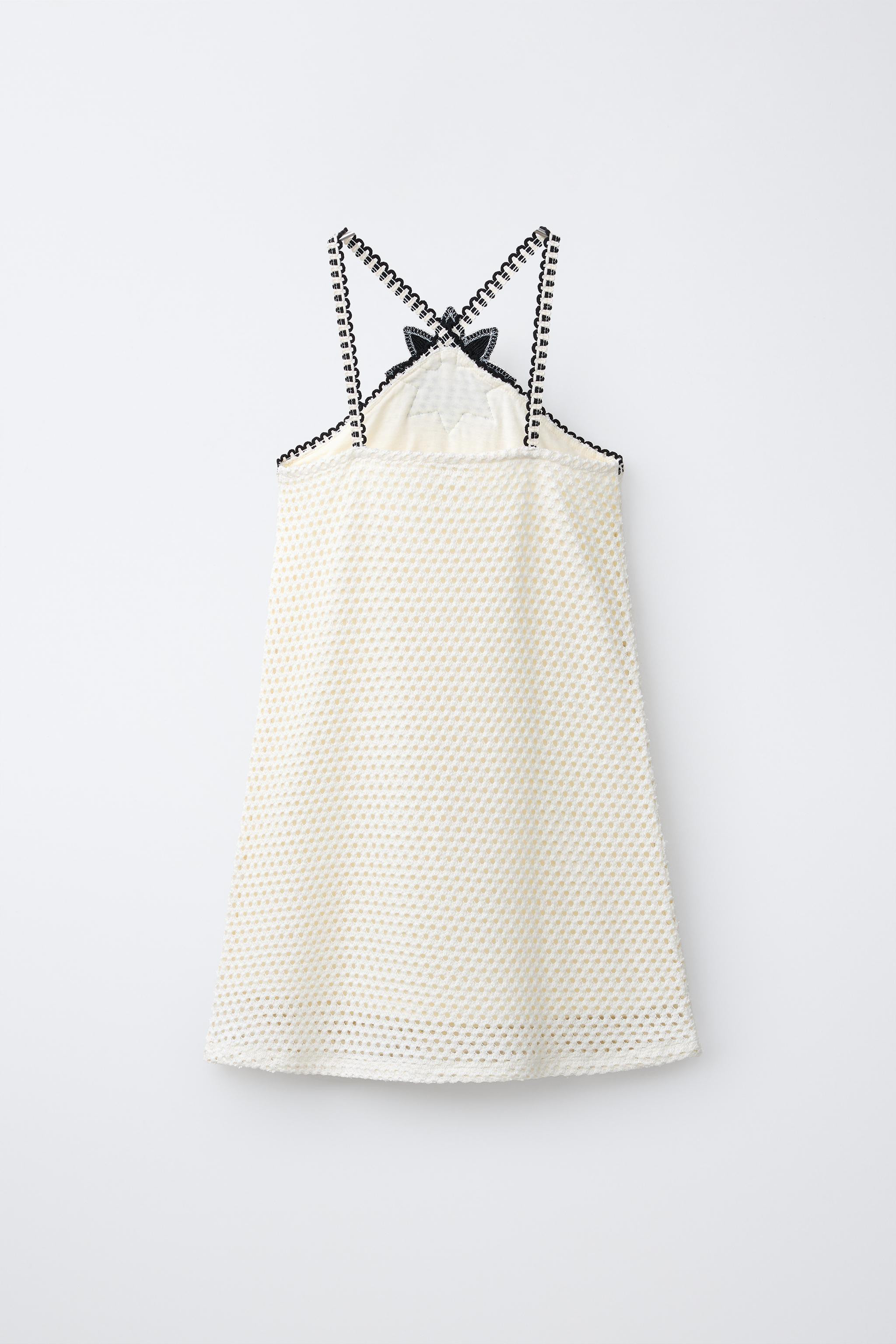 FLORAL CROCHET KNIT DRESS | Zara UK