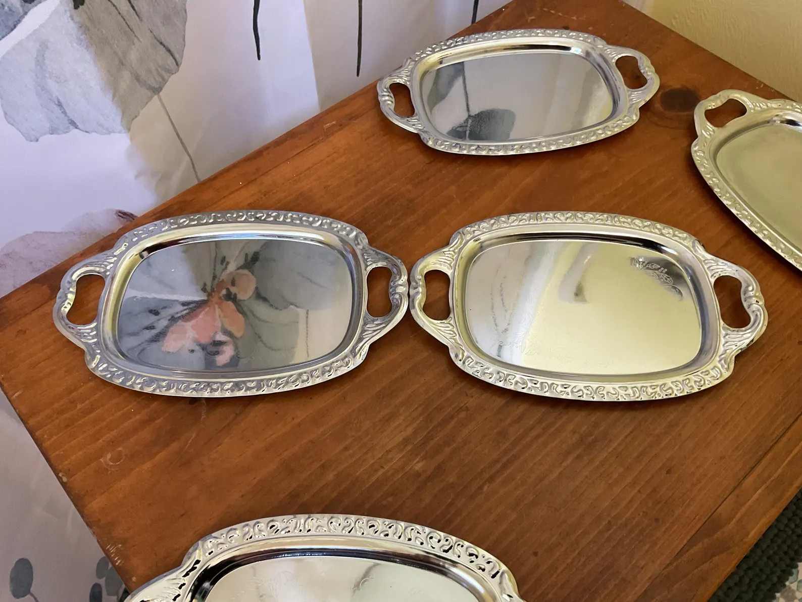 Miniature Engraved Silver Metal Trays in Box (6) - Etsy | Etsy (US)