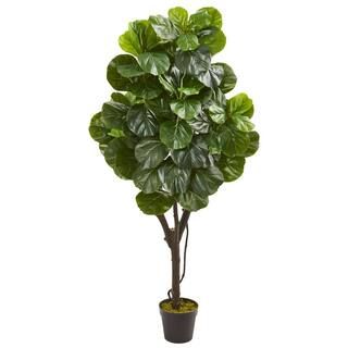 Nearly Natural 5 ft. Indoor Fiddle Leaf Fig Artificial Tree-9100 - The Home Depot | The Home Depot