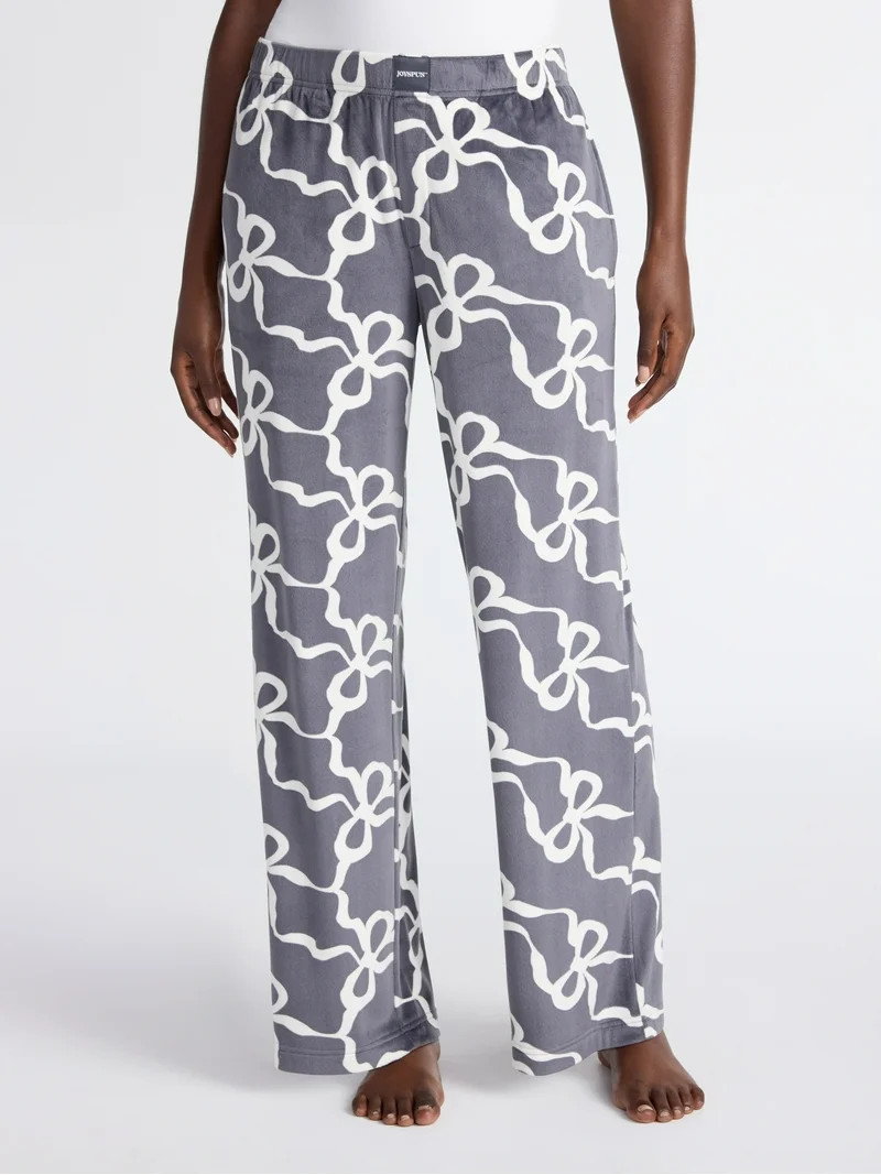 Joyspun Women's Velour Wide-Leg Sleep Pants, Size XS-3X | Walmart (US)